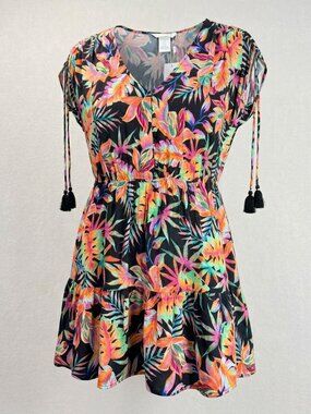 La Blanca Tropical Paradise Ruffle Hem Dress - NWT XL